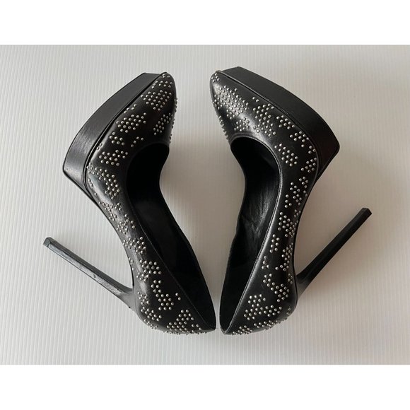 Saint Laurent Studded Black Leather Platform Pumps, Size 36 (IT), 6 (US) - Picture 8 of 11